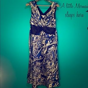 Dressbarn size 14 blue and white dress